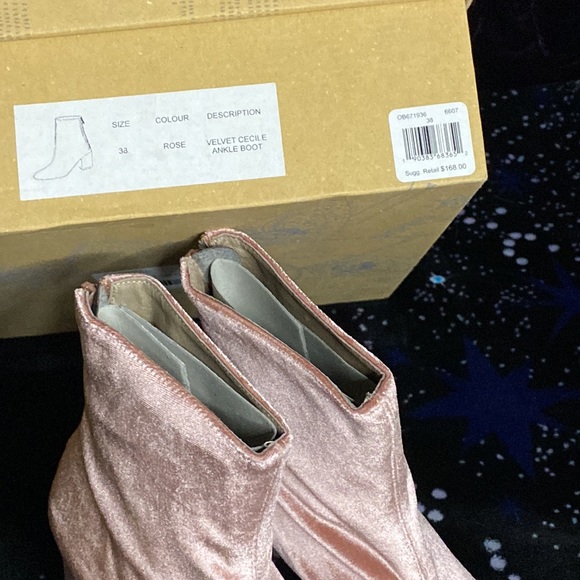 free people VELVET CECILE ANKLE BOOTS ROSE size 38 - Picture 13 of 13